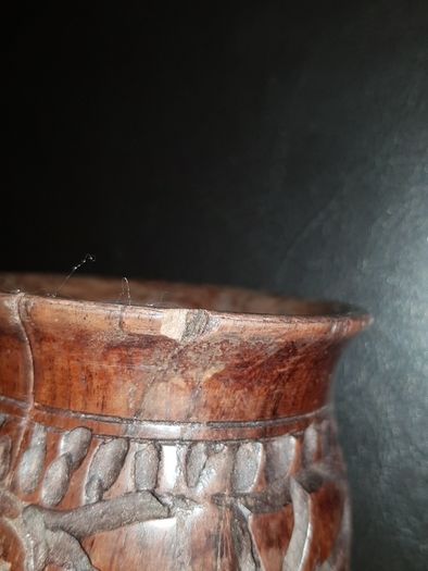 Beautiful Hand Carved Wooden Wine Goblets Zimbabwe Rosewood Animals Rhino