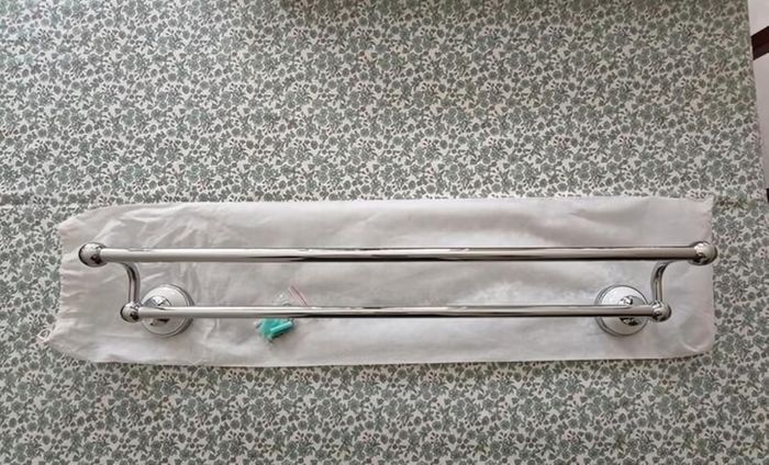 Double towel rail - chrome