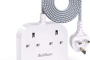 Extension Lead, Power Strips with 2 Way Outlets 4 (4.5A, 2 Type C and 2 USB-A Port) Surge Protection Plug Extension Socket with 1.6M Braided cord for Home Office