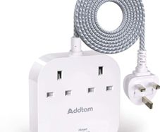 Extension Lead, Power Strips with 2 Way Outlets 4 (4.5A, 2 Type C and 2 USB-A Port) Surge Protection Plug Extension Socket with 1.6M Braided cord for Home Office