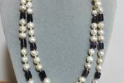 Natural pearls and amethyst stone