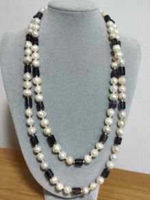 Natural pearls and amethyst stone