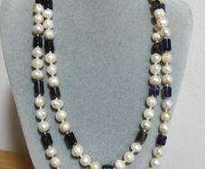 Natural pearls and amethyst stone