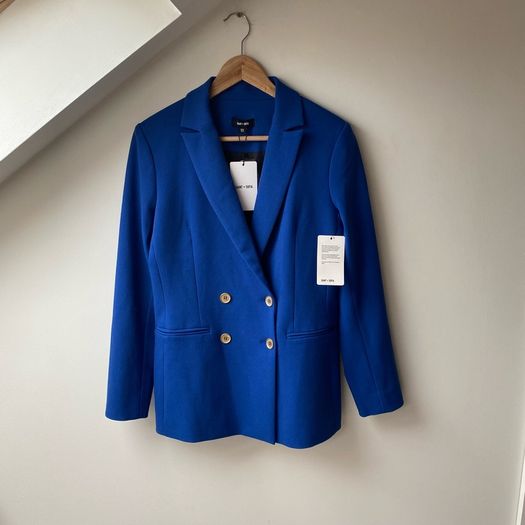BNWT Saint + Sofia Cambridge Double Breasted Blazer Royal Blue / Sapphire UK10