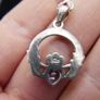Vintage Amethyst Claddagh Irish Symbol, 925 Sterling Silver Heart Crown and Hands; 925 Irish Symbol Pendant Necklace with Amethyst 18" Image 7