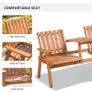 2-Seater Fir Wood Bench w/ Centre Table Image 8