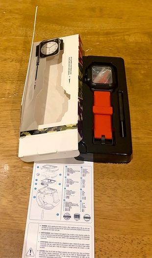 Waterproof Rugged Case + Sport Band for Apple Watch 42mm (Series 4/5/6) Red Black Lime Green Wristband Sport Bracelet Shell