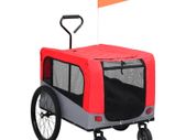 2-in-1 Pet Bike Trailer & Jogging Stroller Red and Grey