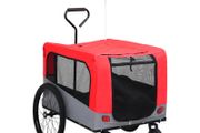 2-in-1 Pet Bike Trailer &amp; Jogging Stroller Red and Grey