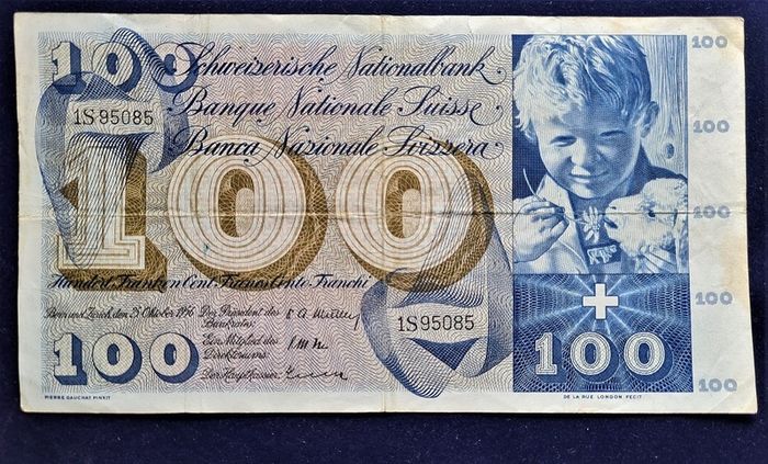 Switzerland 100 Franc Banknote 1954-1977