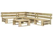 4 Piece Garden Lounge Set Pallets Wood