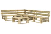 4 Piece Garden Lounge Set Pallets Wood
