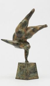 Large Balancing Lady - Patinated Bronze