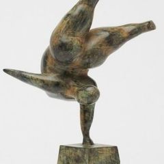 Large Balancing Lady - Patinated Bronze