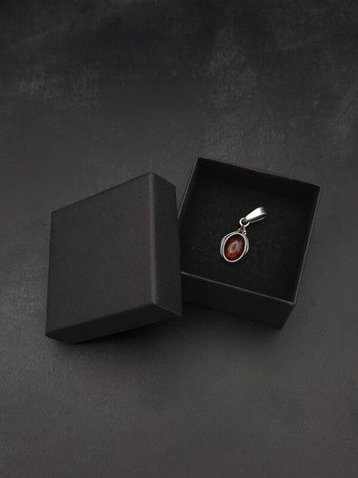 Vintage 925 Sterling Silver Natural Baltic Amber Charm