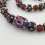 Antique Venetian African Style Skunk Eyes & Brown Glass Beads Necklace Image 7