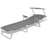 Sun Lounger with Canopy Steel Grey Image 4