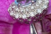 Vintage Aquamarine and Diamond 18ct Gold Cluster Ring