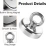 2 Pack Industrial Magnet, Neodymium Magnet with Eye Bolts, Heavy Duty Magnet Fishing for Hanging, Hoisting, Retrieving in River and Salvage Image 3