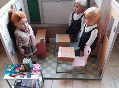 Our Generation School & 3 dolls