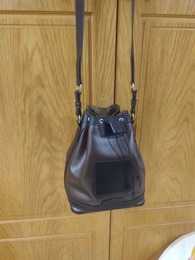 Handmade leather bucket bag