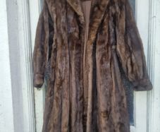 Real mink ladies fur long brown coat (post included)