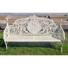 Large White Cast Iron Lady Bench CH-R-S126-W