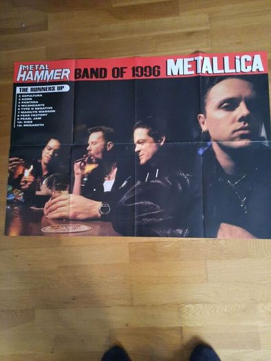 Metallica poster from 1997 plus original Metal Hammer Magazine from April 1997