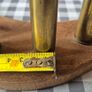 Unique Handcrafted Crescent Moon Wooden Display. Repurposed Brass Rifle Casings Image 4