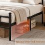 4ft6 Double Bed Frame Heavy Duty Steel Bed with Headboard and Footboard Black Metal Slat Support and 32cm Underbed Storage Space Easy Assembly, No Box Spring Needed, Platform Noise-Free Image 3