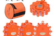 USB Rechargeable Emergency Disc Beacon with 9 Flash Modes,2 in 1 Charging Cable &amp; Car Charger Roadside Flashing Warning Lights for Car Truck Boats Batteries Included 6