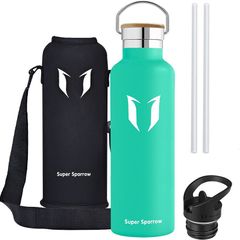 Stainless Steel Water Bottle - 350ml / 500ml / 620ml / 750ml / 1000ml - Vacuum Insulated Metal Water Bottle - Standard Mouth Flask - BPA Free - Straw Water Bottle for Work, Gym, Travel, Sports