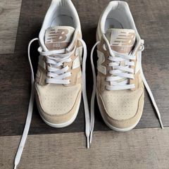 New Balance Trainers 480 UK 8 Beige Cream Suede Leather Retro Casual Sneakers