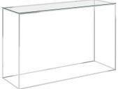 Side Table Silver 120x40x78 cm Stainless Steel and Glass