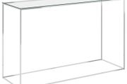 Side Table Silver 120x40x78 cm Stainless Steel and Glass