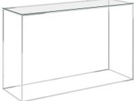 main image for ad Side Table Silver 120x40x78 cm Stainless Steel and Glass