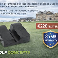 Motocaddy/caddycell 18 hole new lithium battery at Golf Concepts, Irelands leading golf trolley specialists