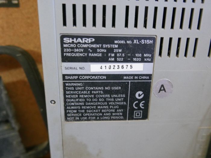 Sharpes Mini Stereo With Twin Speakers " Works Well "