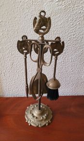 Vintage brass equine companion set