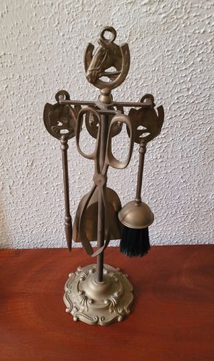 Vintage brass equine companion set