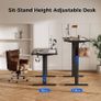 Electric Standing Desk, 120 x 60 cm Height Adjustable Sit Stand Desks with Splice Board and Memory Smart Pannel, Home Office Desk, Black Image 3