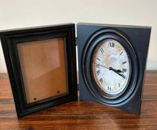 Black Hinged Picture Frame Clock | Classic Roman Numeral Design