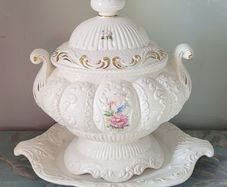 Italian vintage tureen with serving platter