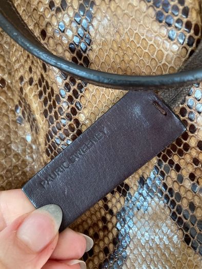 Genuine snakeskin Irish designer Pauric Sweeney handbag.