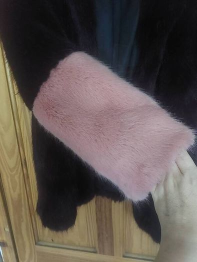 Burgundy faux fur coat (free post)