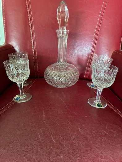 Vintage Thos Webb Decanter & Glasses Set