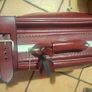 Oxblood red burgundy leather expanding travel suitcase vintage Image 4