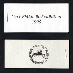 1995 Ireland Cork Philatelic Exhibition Booklet . Contains 2 X 38p City of Cork Narrow Gauge Railways Commemorative Stamps No 49