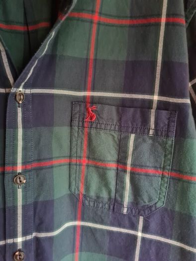 mens JOULES long sleeve shirt Size Medium classic fit tartan check navy green