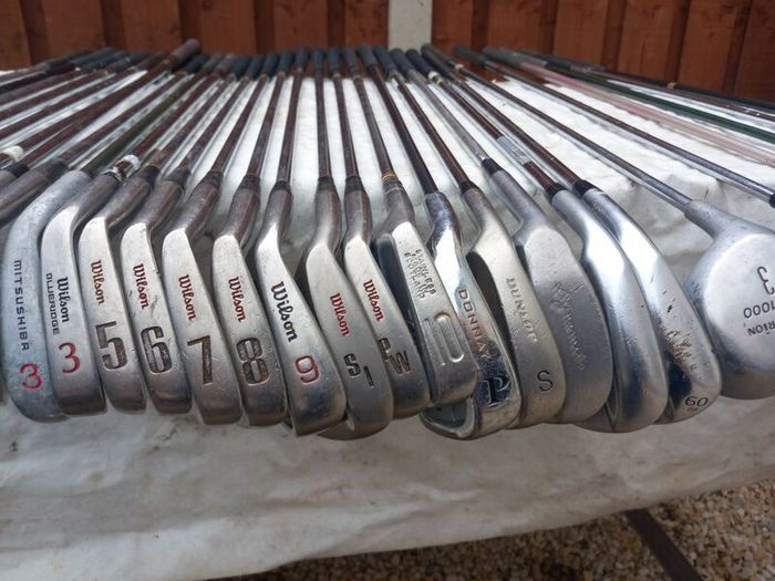 A Selection Of Golf Clubs.  All Left Handed Clubs